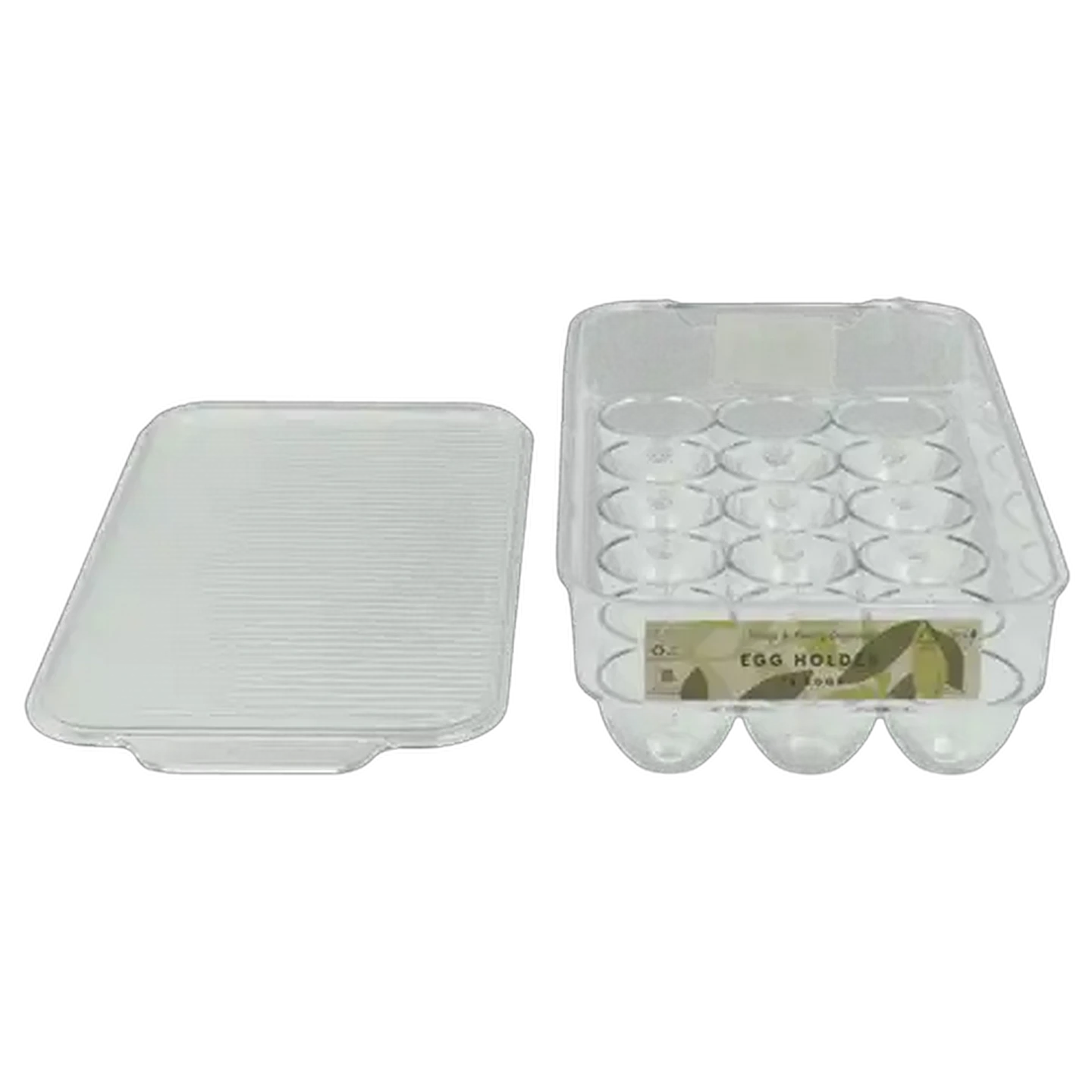 Image of Fridge & Pantry Plastic 18-Egg Holder Organiser with Lid