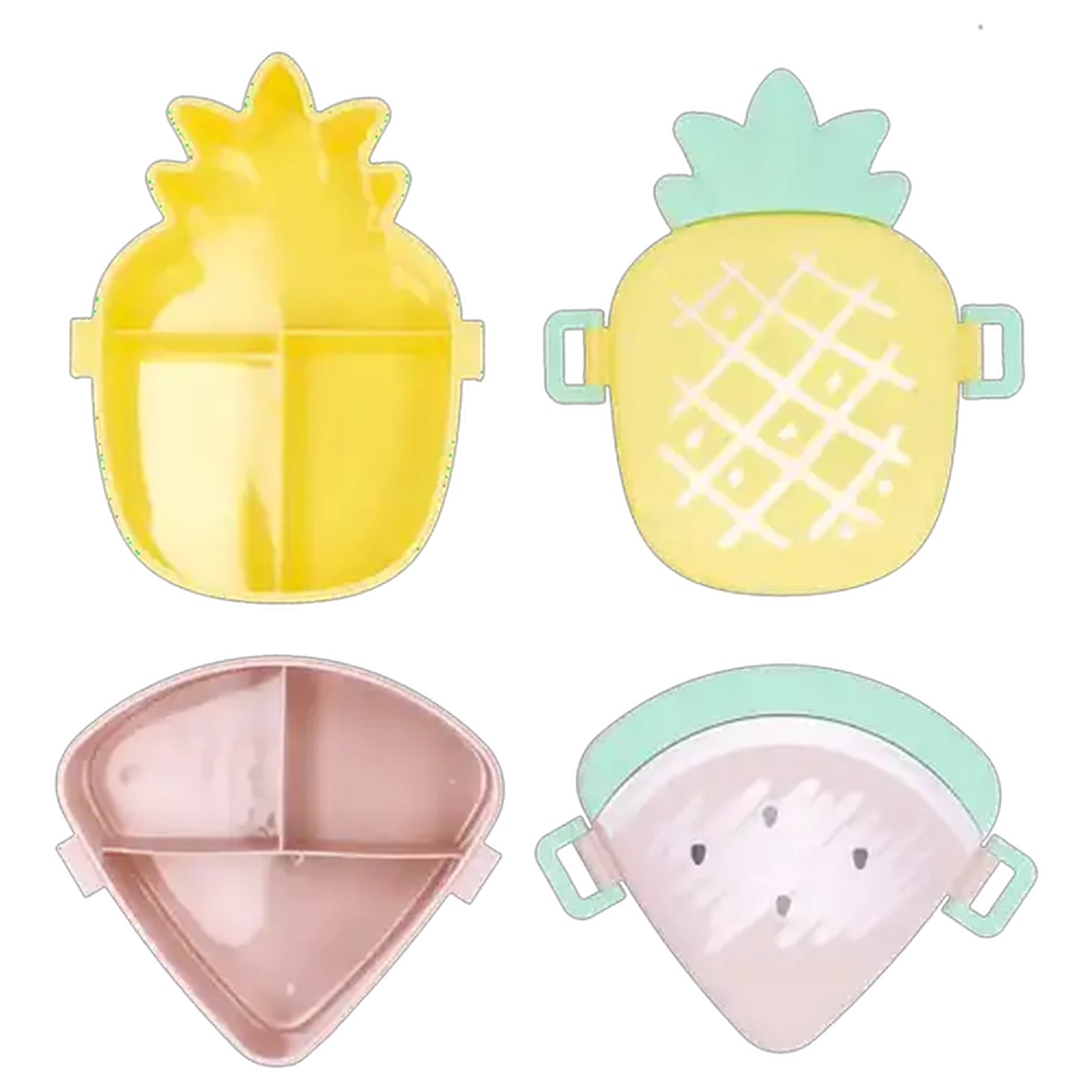 Image of Fruity Plastic 2 Compartment Lunch Box (Design May Vary)