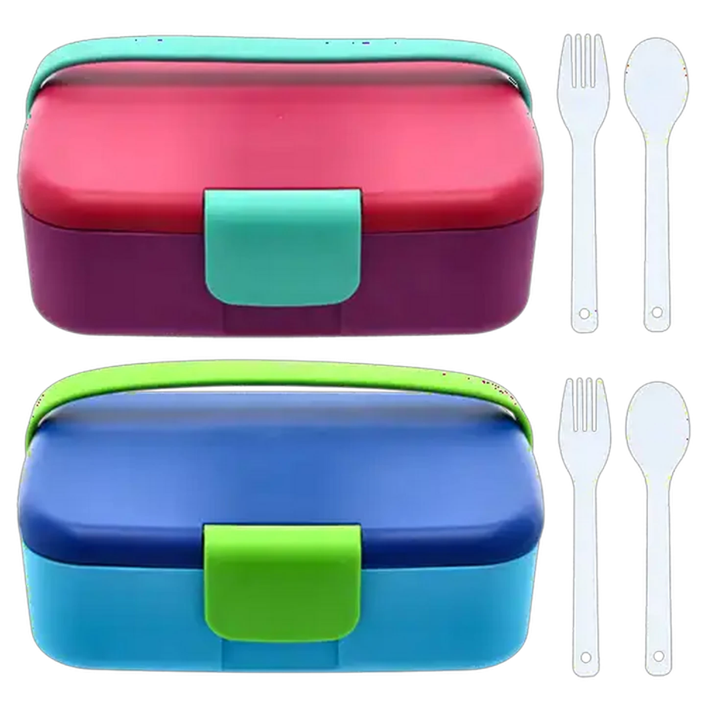 Image of Colour Block 5 Compartment Plastic Lunch Box (Colour May Vary)