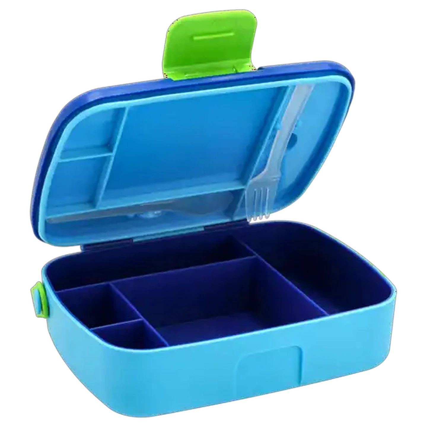Image of Colour Block 5 Compartment Plastic Lunch Box (Colour May Vary)