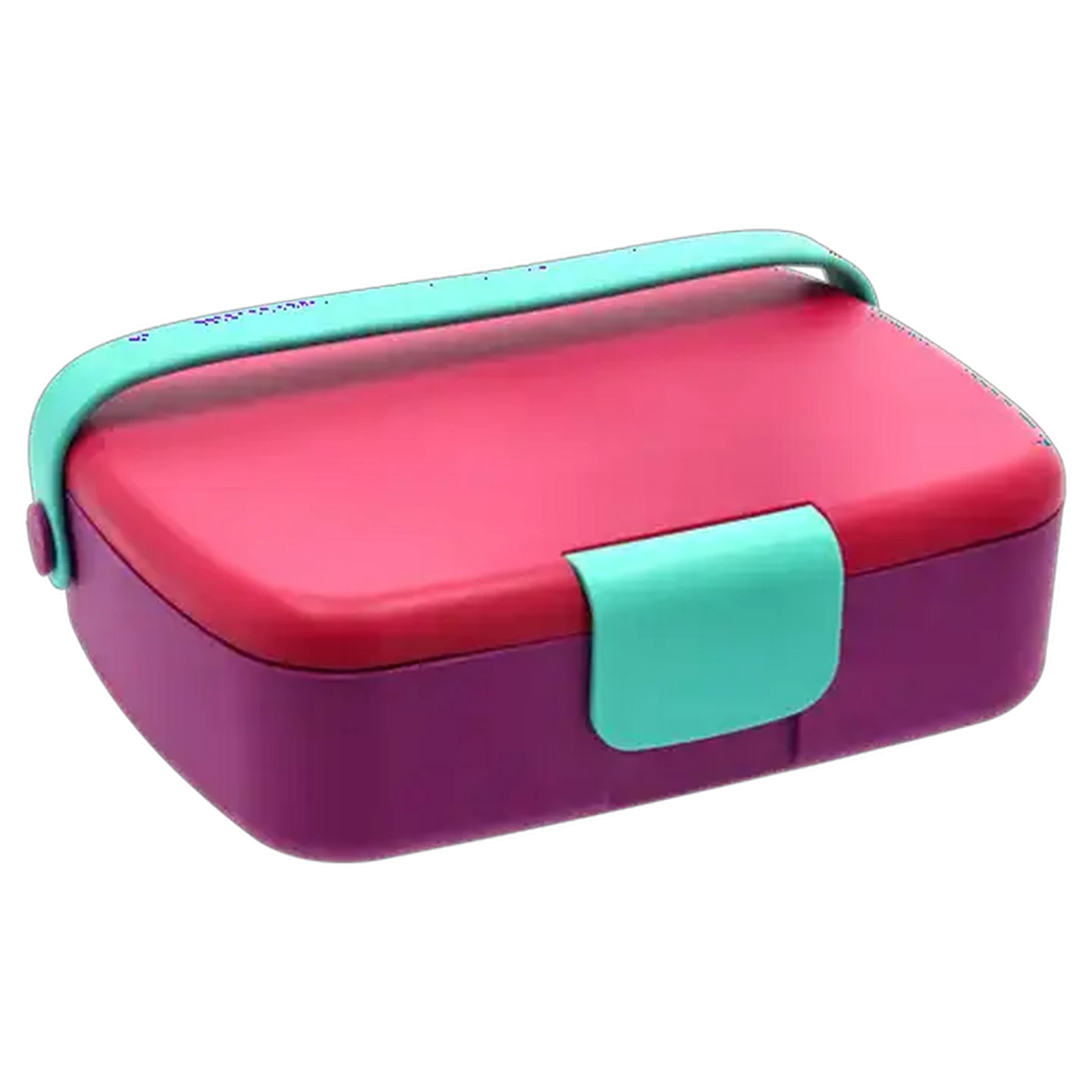 Image of Colour Block 5 Compartment Plastic Lunch Box (Colour May Vary)