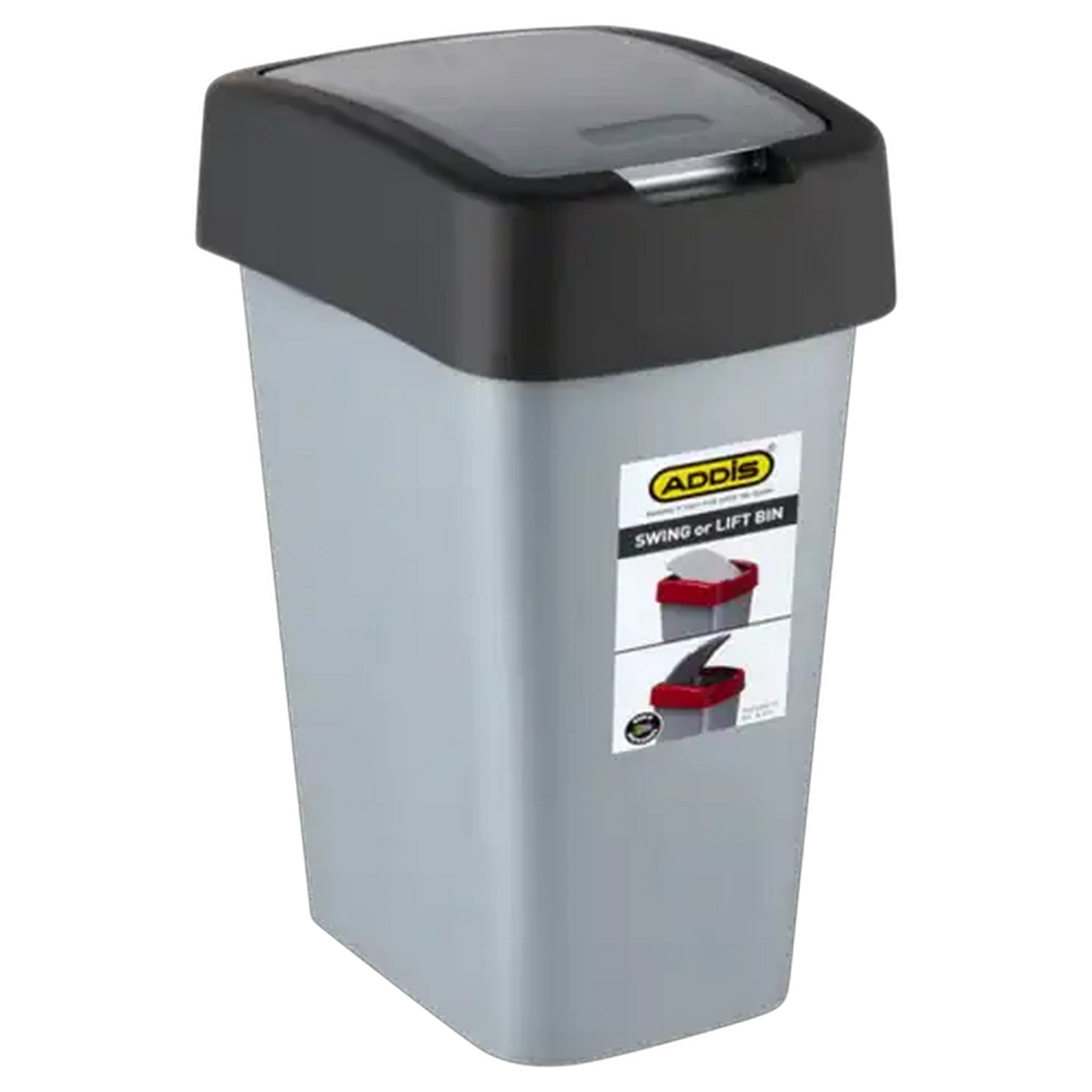 Image of ADDIS Grey Swing Or Lift Bin 25L
