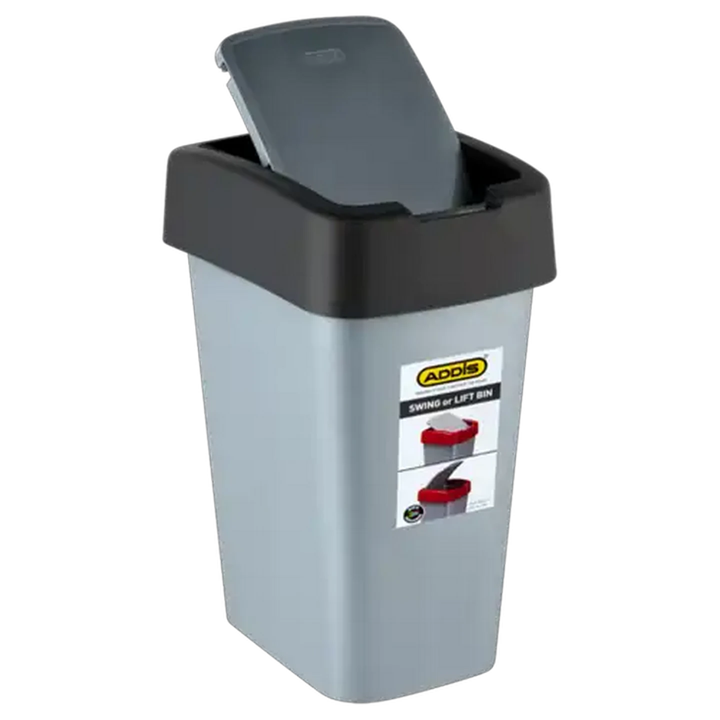 Image of ADDIS Grey Swing Or Lift Bin 25L