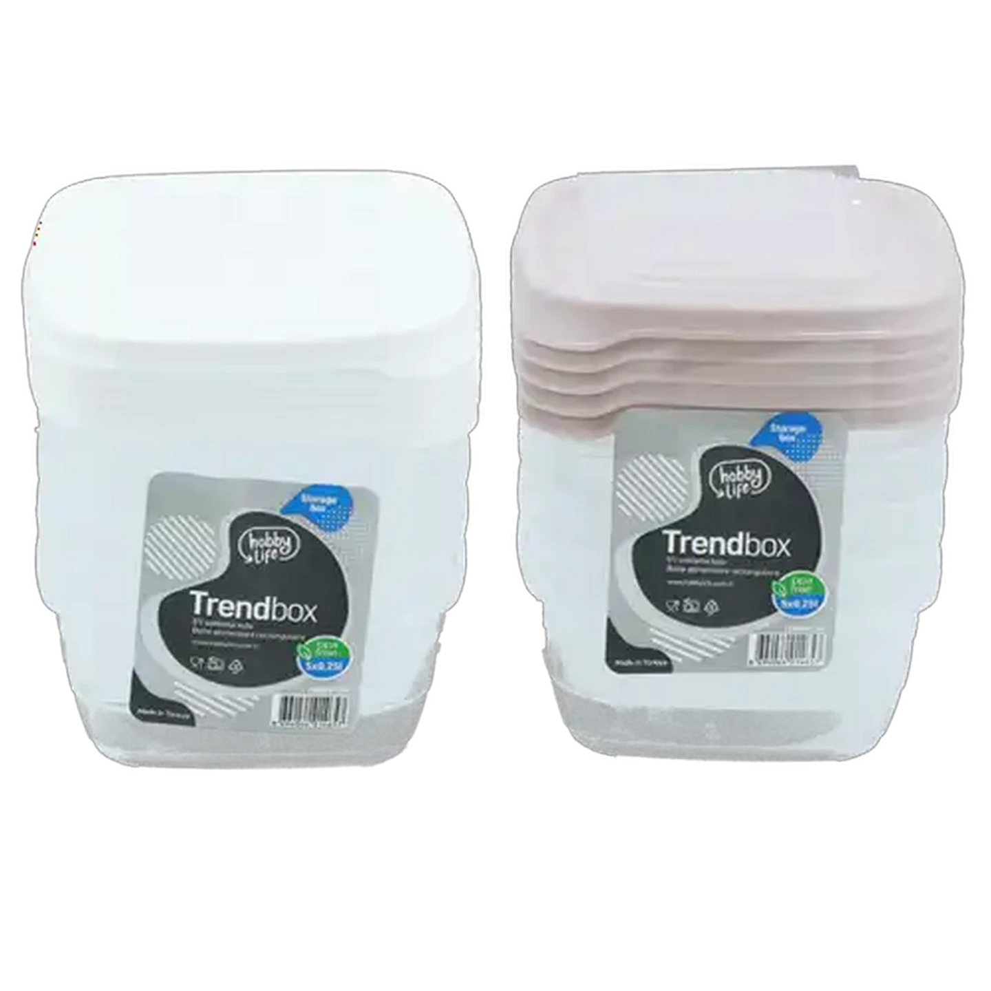 Image of Hobby Life Trendbox Container Set 5 Piece 250ml (Colour May Vary)