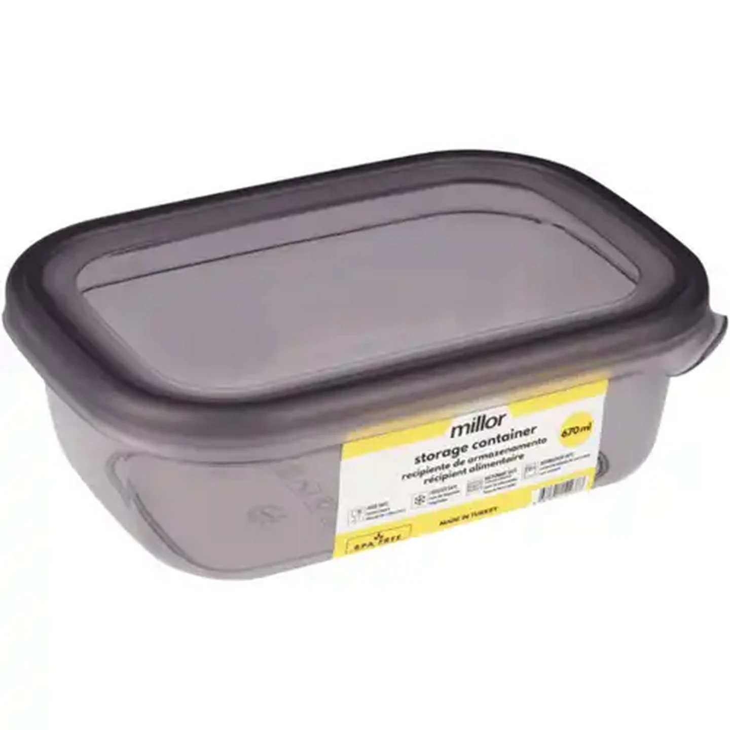 Image of Millor Grey Rectangular Storage Container 670ml