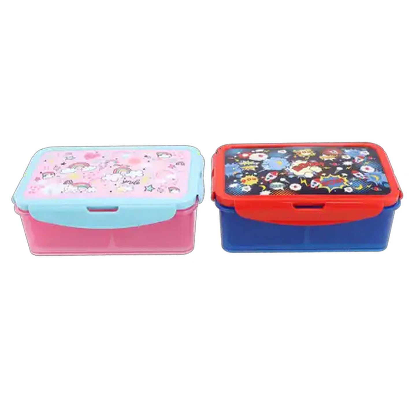 Image of Rainbow & Boom Divider Lunch Box 1L (Design May Vary)