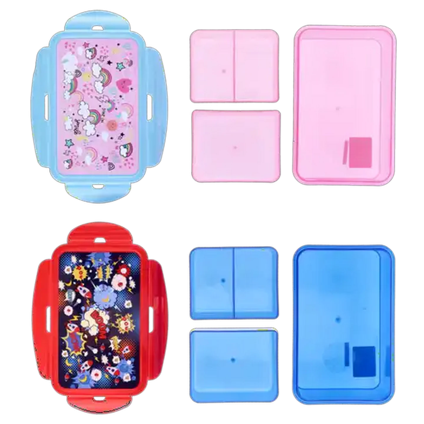 Image of Rainbow & Boom Divider Lunch Box 1L (Design May Vary)