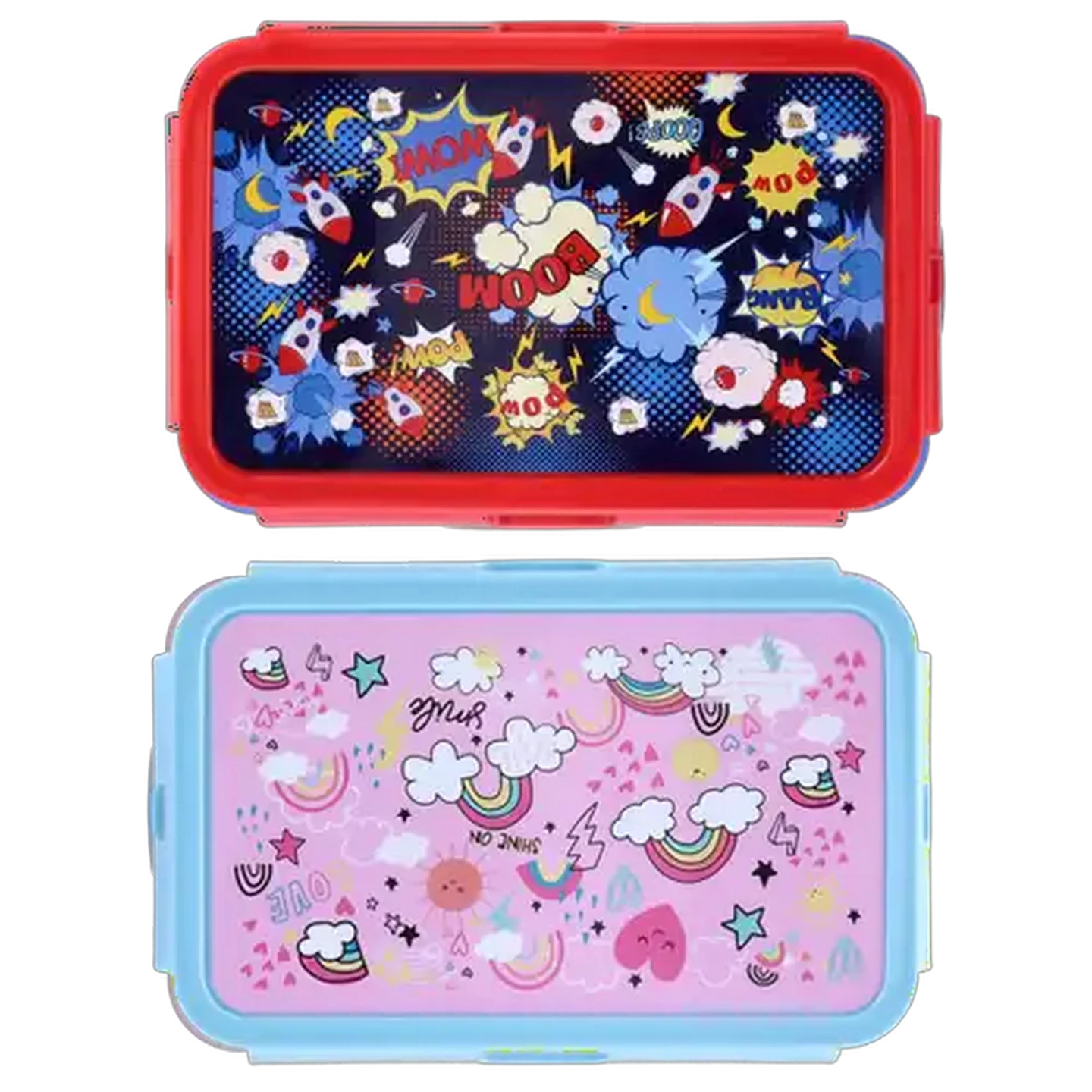 Image of Rainbow & Boom Divider Lunch Box 1L (Design May Vary)