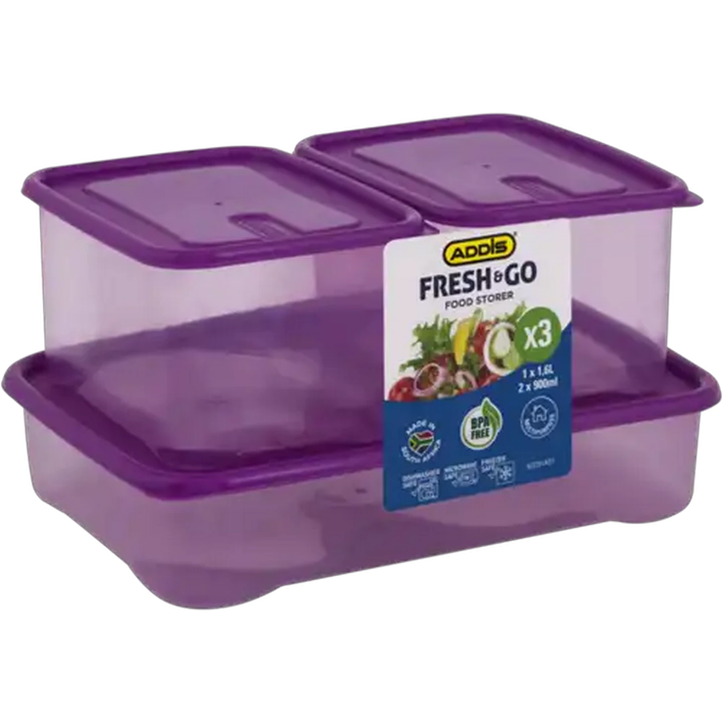 Image of ADDIS Fresh & Go Food Storer Set 3 Piece (Colour May Vary)