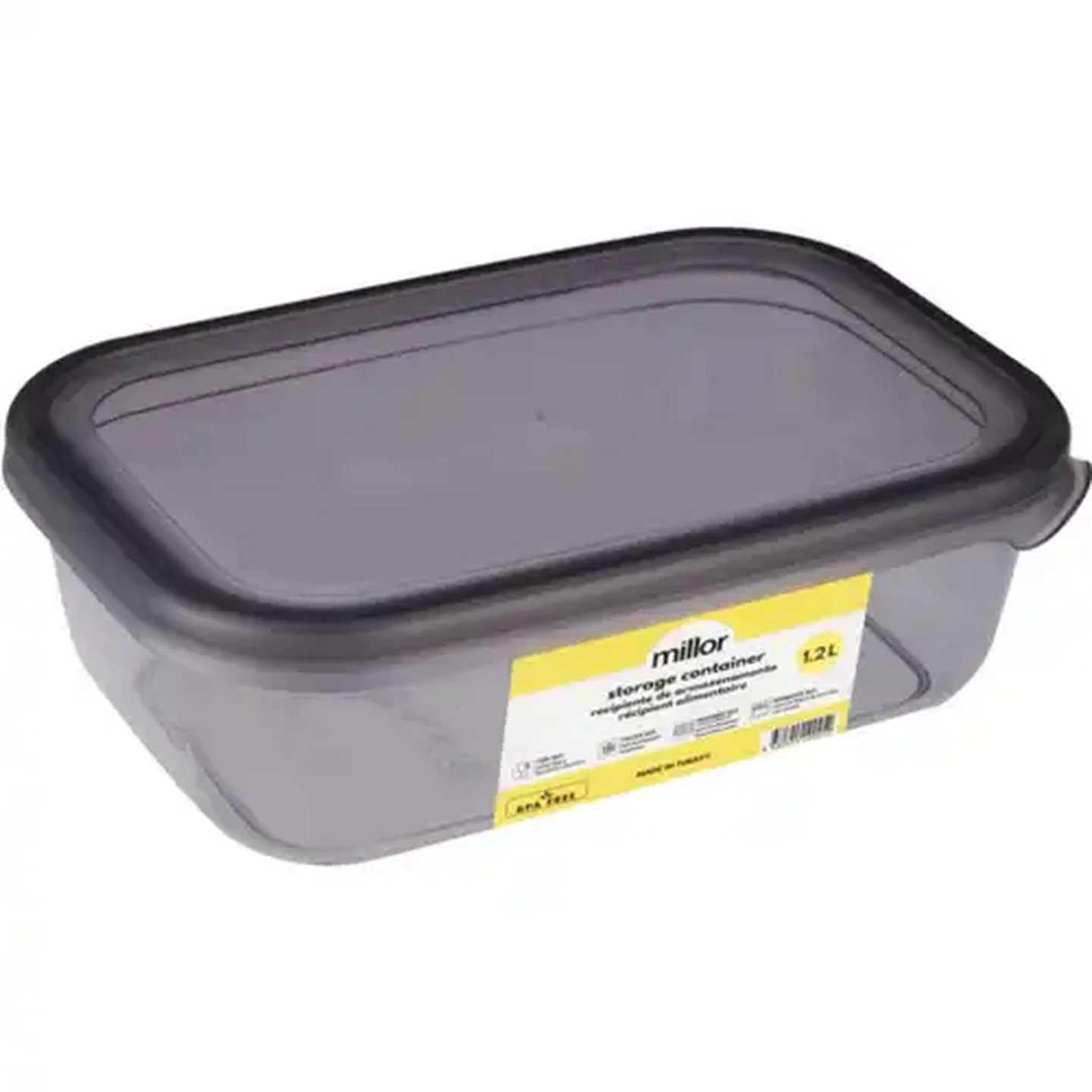 Image of Millor Grey Rectangular Storage Container 1.2L