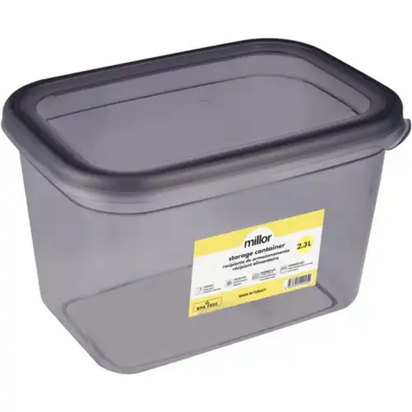 Image of Millor Grey Rectangular Storage Container 2.3L