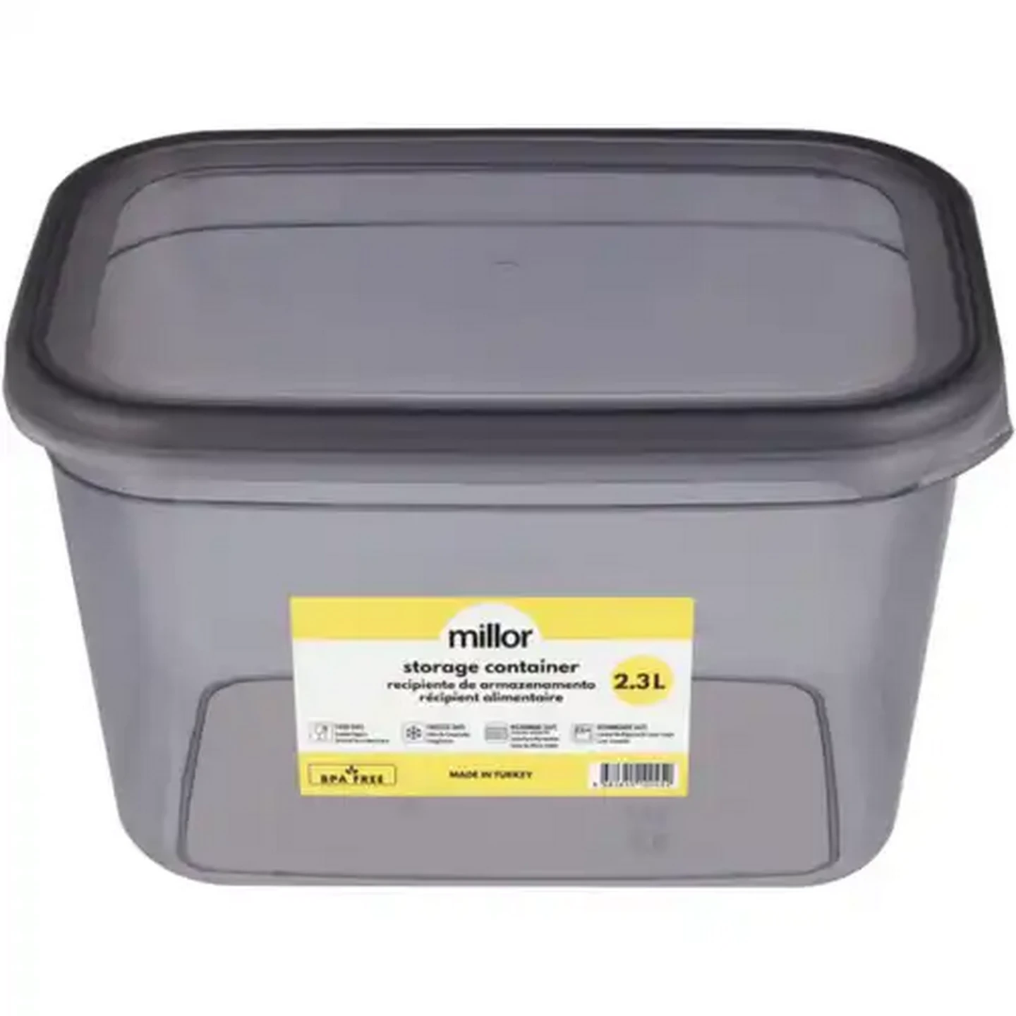 Image of Millor Grey Rectangular Storage Container 2.3L