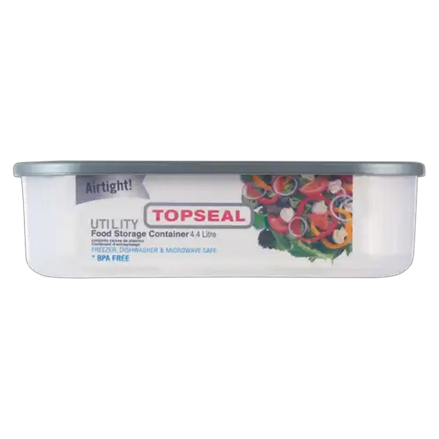 Image of Topseal Grey Utility Rectangle Container 4.4L