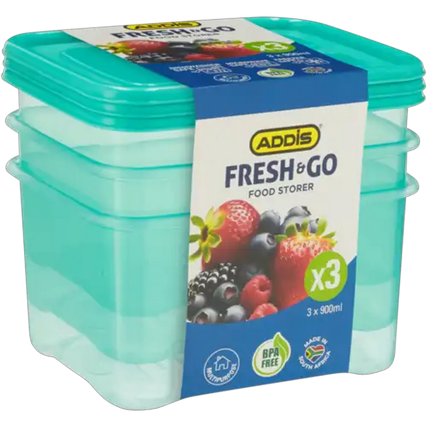 Image of ADDIS Fresh & Go Food Storer 3 x 900ml (Colour May Vary)