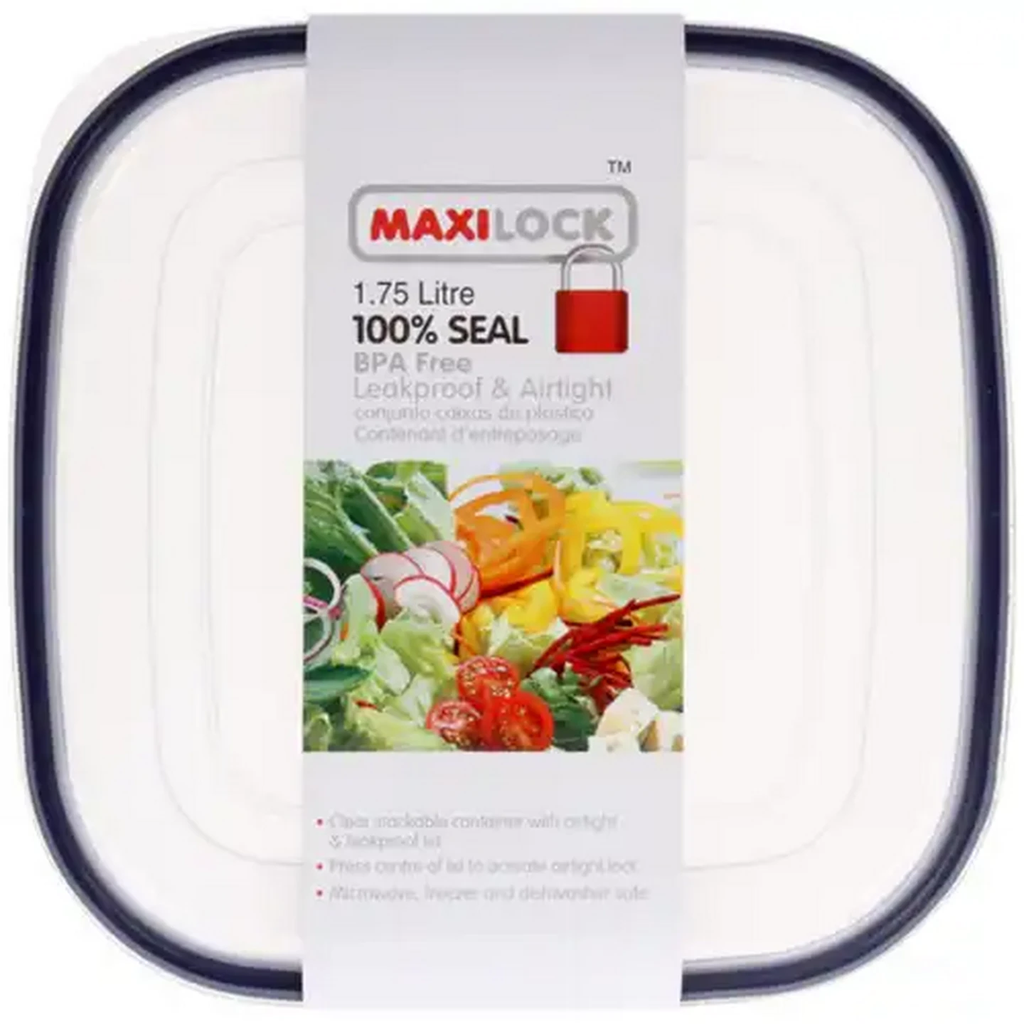 Image of Maxilock Square Food Container 1.75L