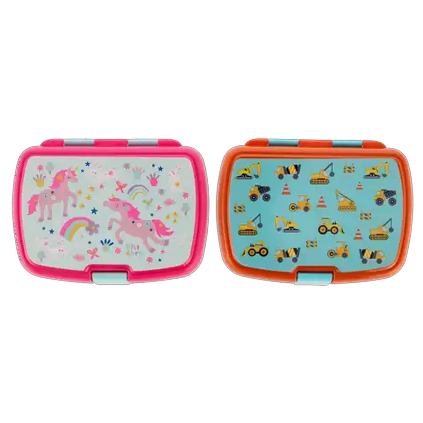 Image of Unicorn & Build Plastic Clip Lunchbox 750ml (Design May Vary)