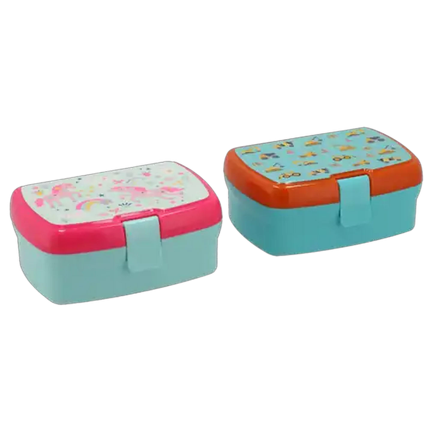 Image of Unicorn & Build Plastic Clip Lunchbox 750ml (Design May Vary)