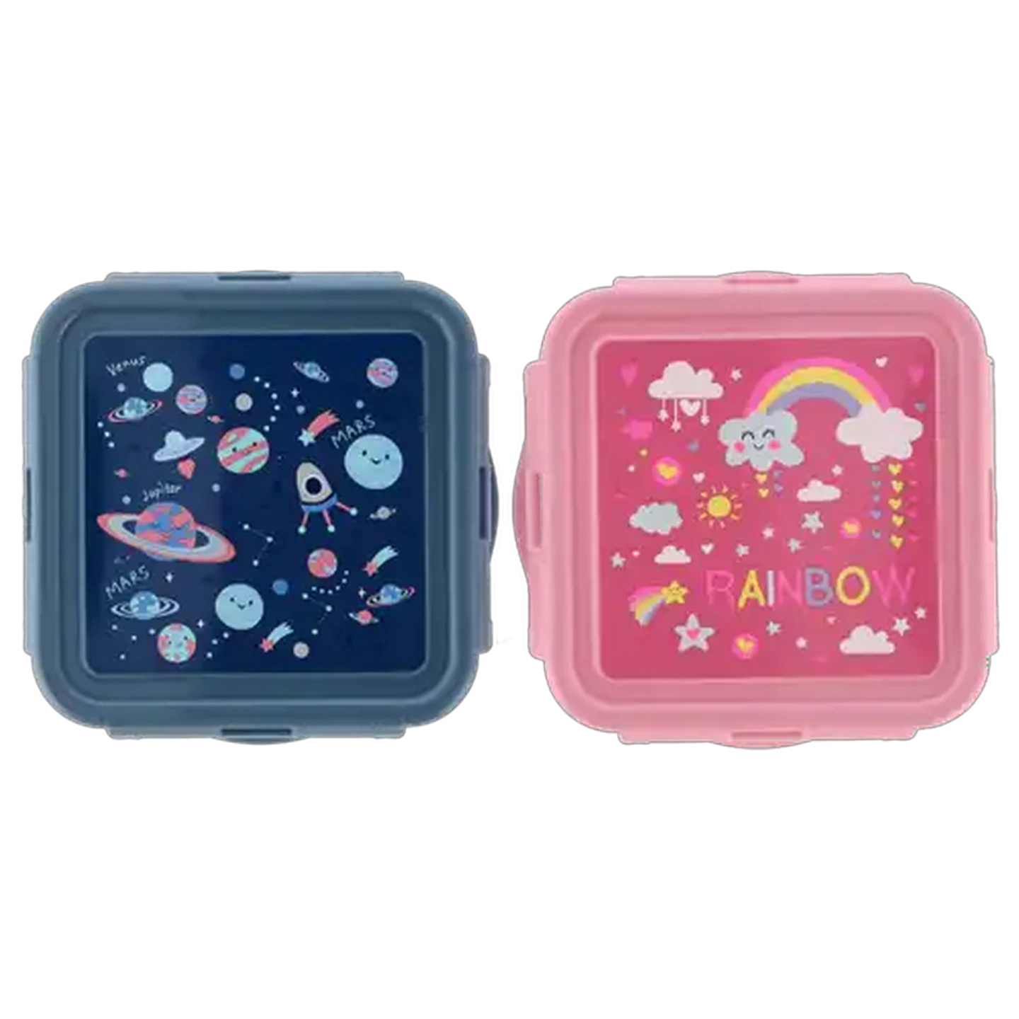 Image of Rainbow Space Snack Lunch Box 400ml (Design May Vary)
