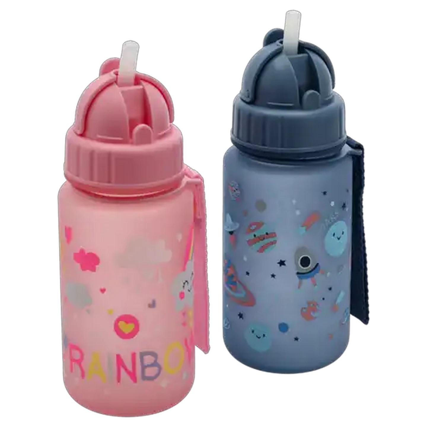 Image of Rainbow Space Bottle with Straw 400ml (Design May Vary)