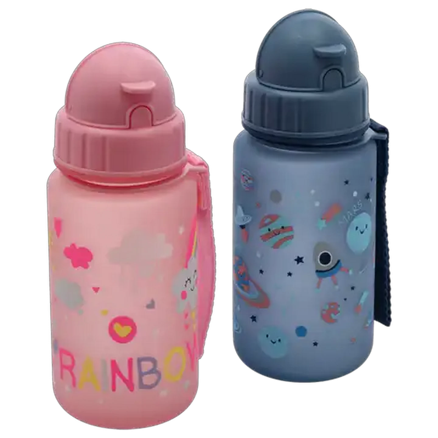 Image of Rainbow Space Bottle with Straw 400ml (Design May Vary)