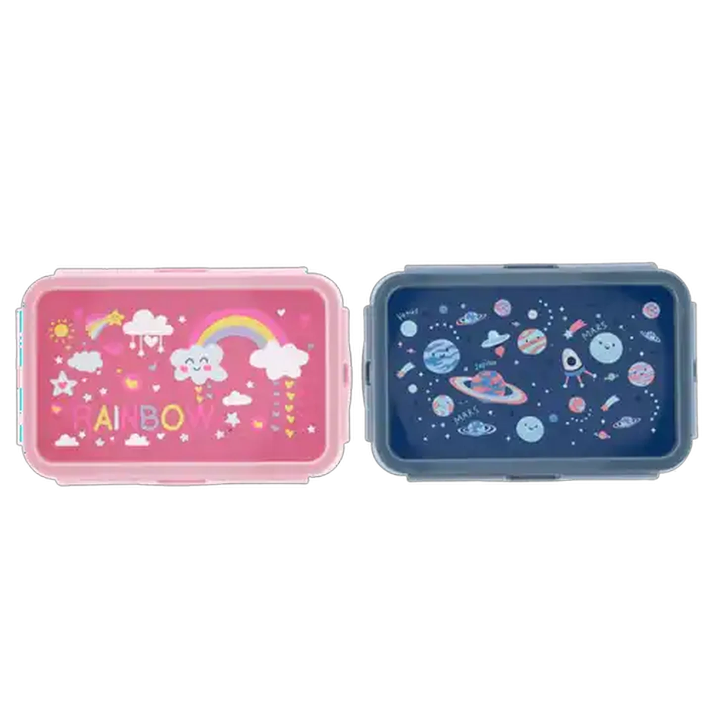 Image of Rainbow Space Compartment Lunch Box 1L (Design May Vary)