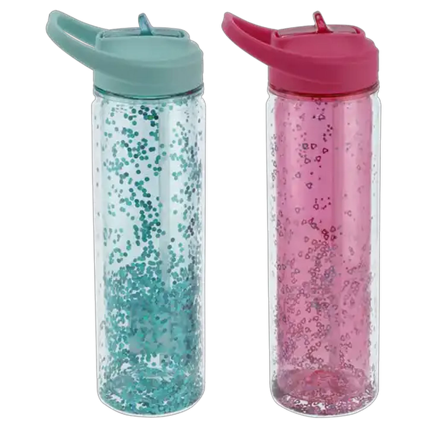 Image of Tritan Glitter Straw Bottle 590ml (Colour May Vary)
