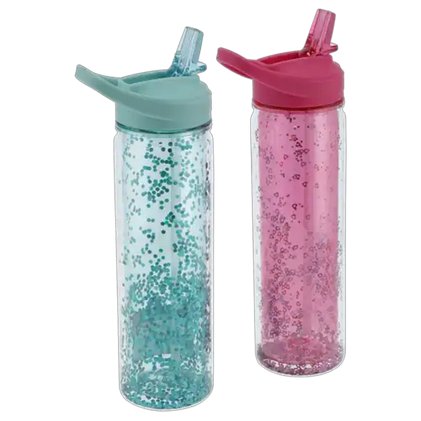 Image of Tritan Glitter Straw Bottle 590ml (Colour May Vary)