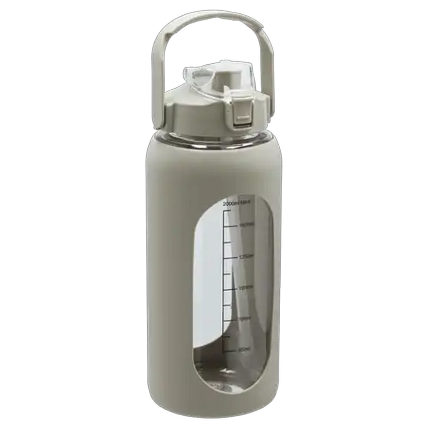 Image of Silicone Cover Plastic Bottle with Straw 2L (Colour May Vary)