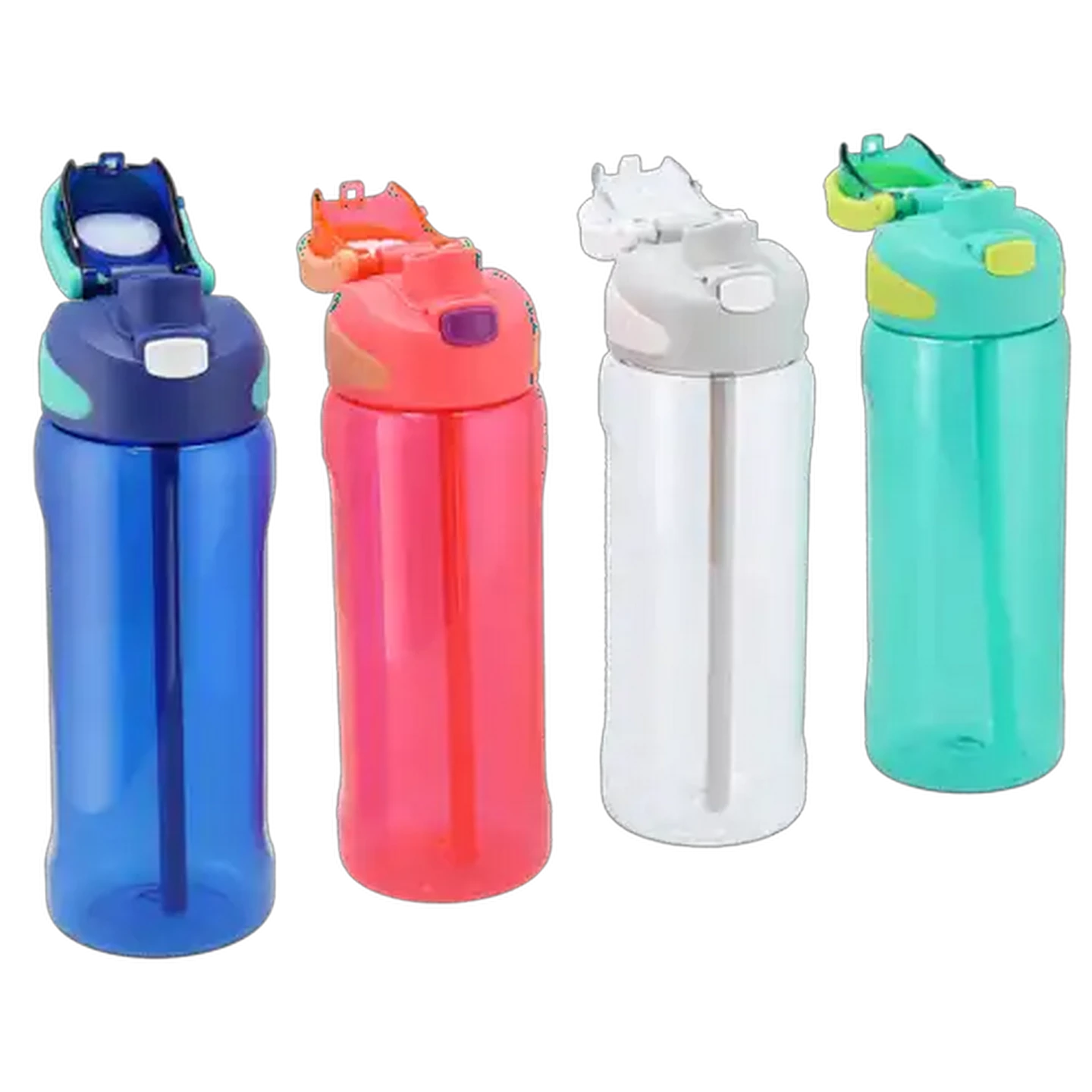 Image of Colourwave Plastic Bottle with Straw 1L (Colour May Vary)
