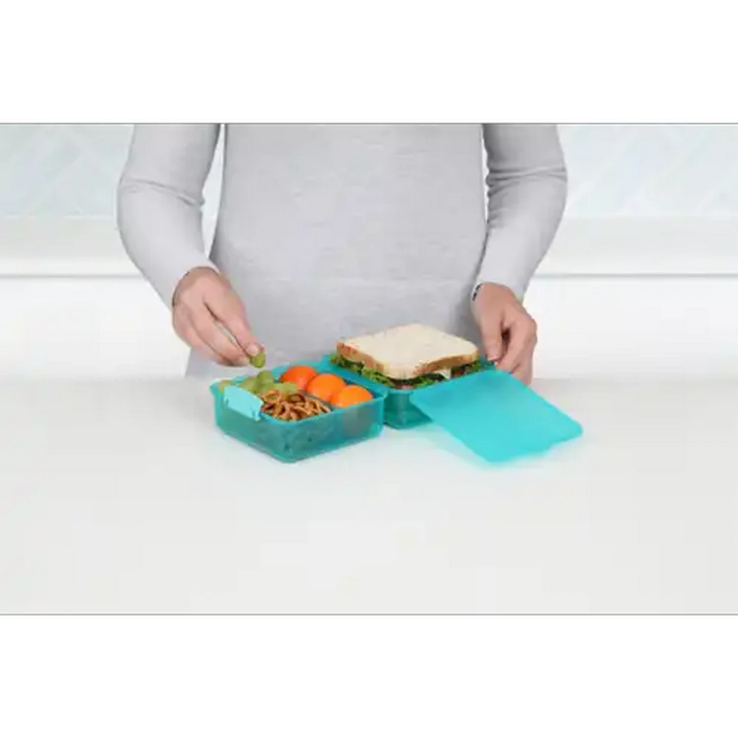 Image of Sistema Teal Slimline QUADDIE Lunch Box 1.5L