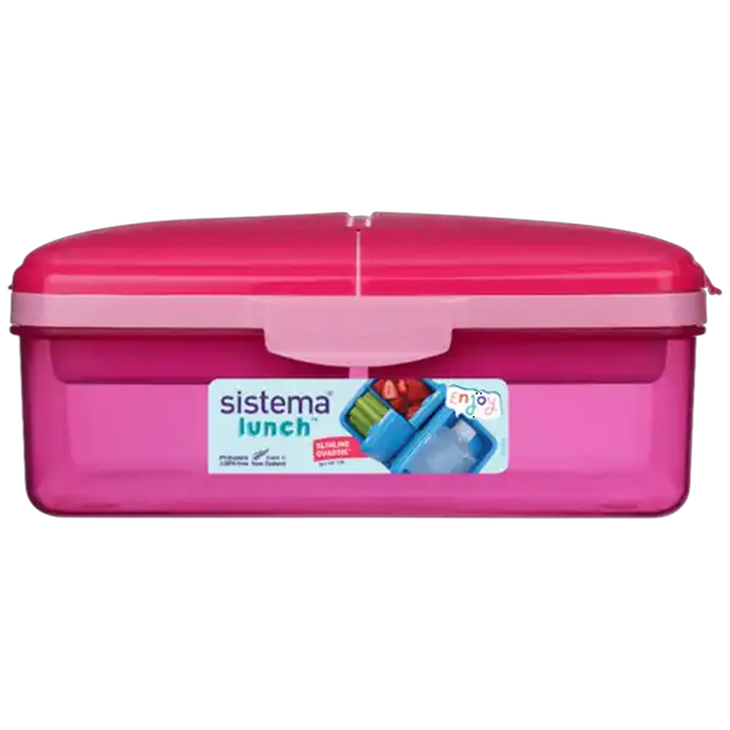 Image of Sistema Pink Slimline QUADDIE Lunch Box 1.5L