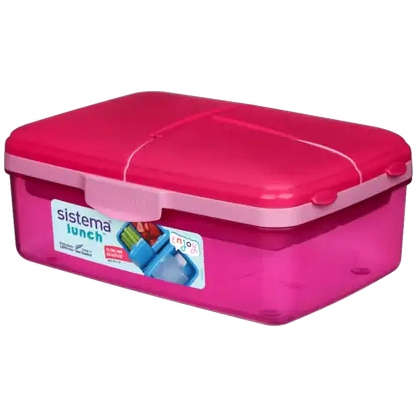 Image of Sistema Pink Slimline QUADDIE Lunch Box 1.5L
