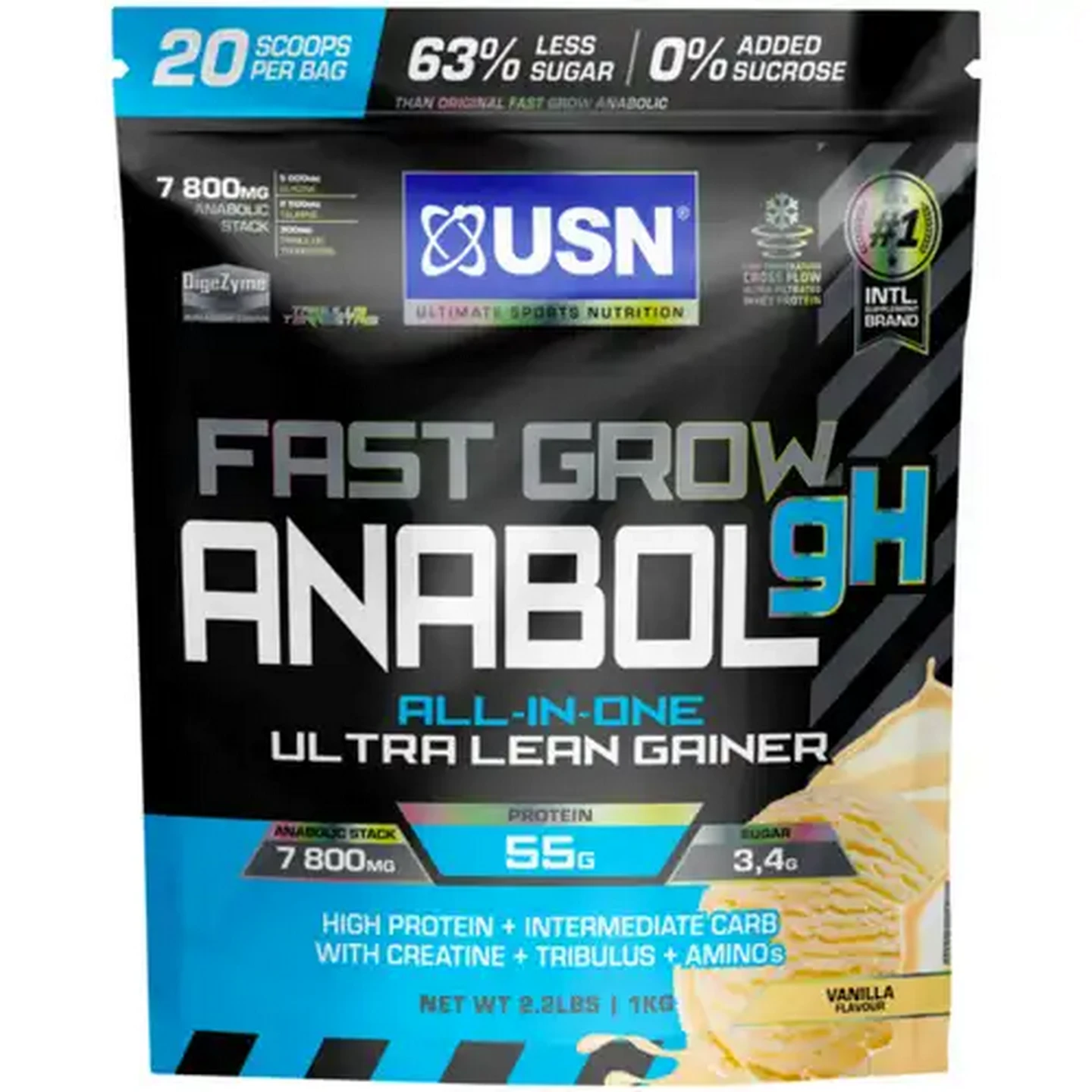 Image of USN Vanilla Flavour Fast Grow Anabol gH 1kg