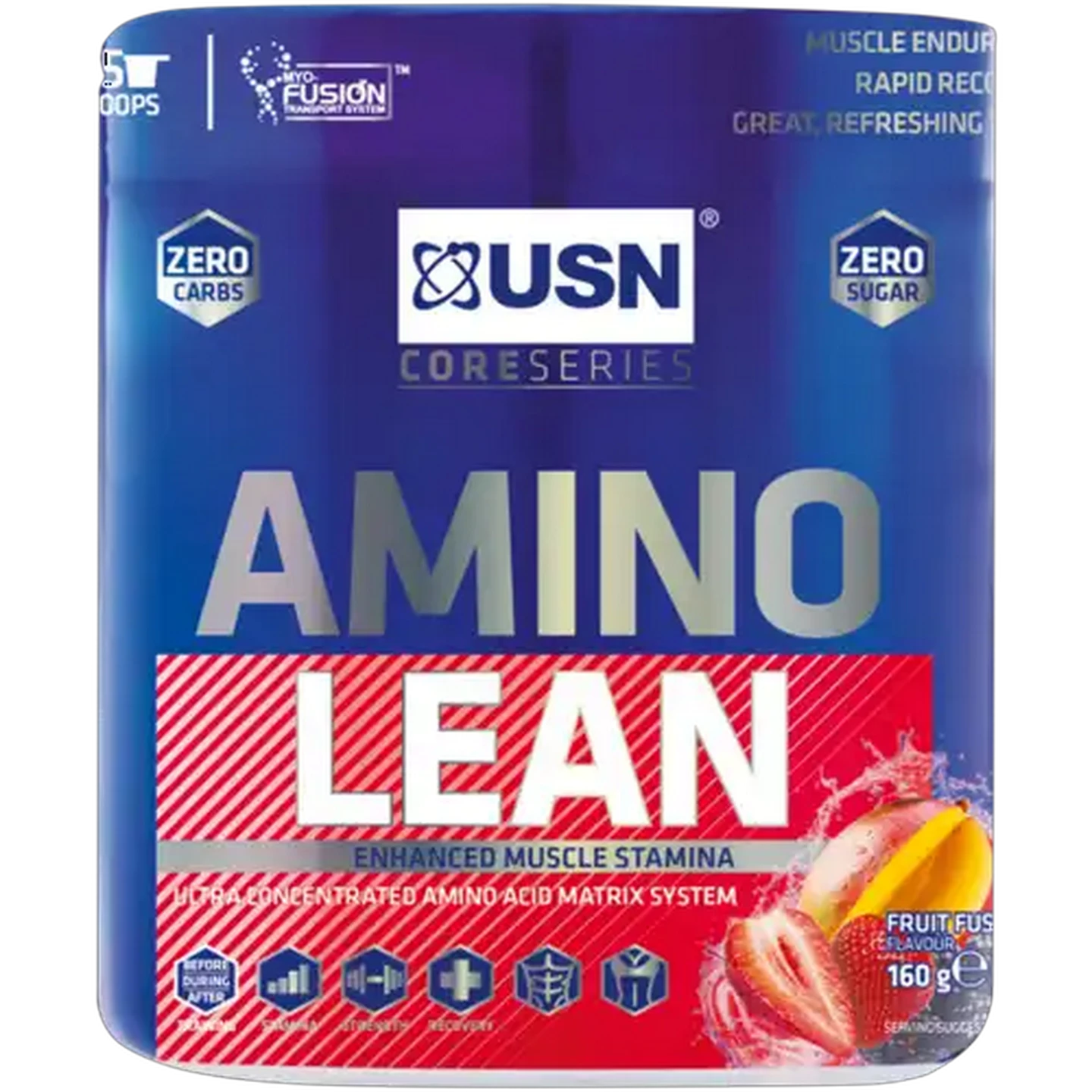Image of USN Core Series Fruit Fusion Flavoured Amino Lean 160g