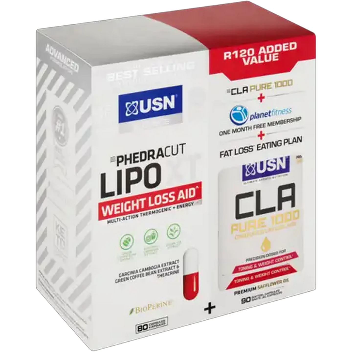 Image of USN PhedraCut Lipo XT & CLA Pure 1000 Weight Loss Aid Capsules