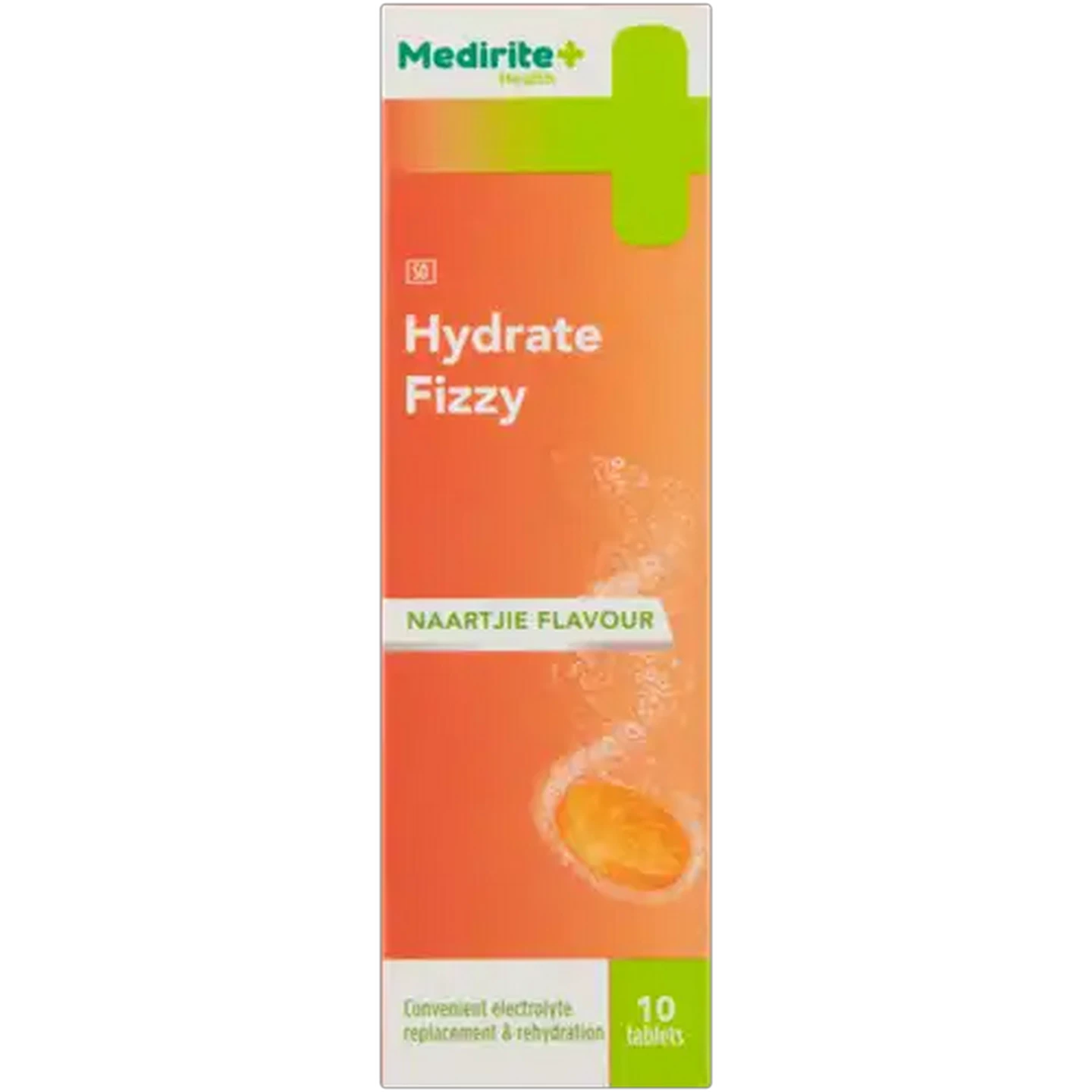 Image of Medirite Naartjie Flavoured Hydrate Fizzy Effervescent Tablets 10 Pack