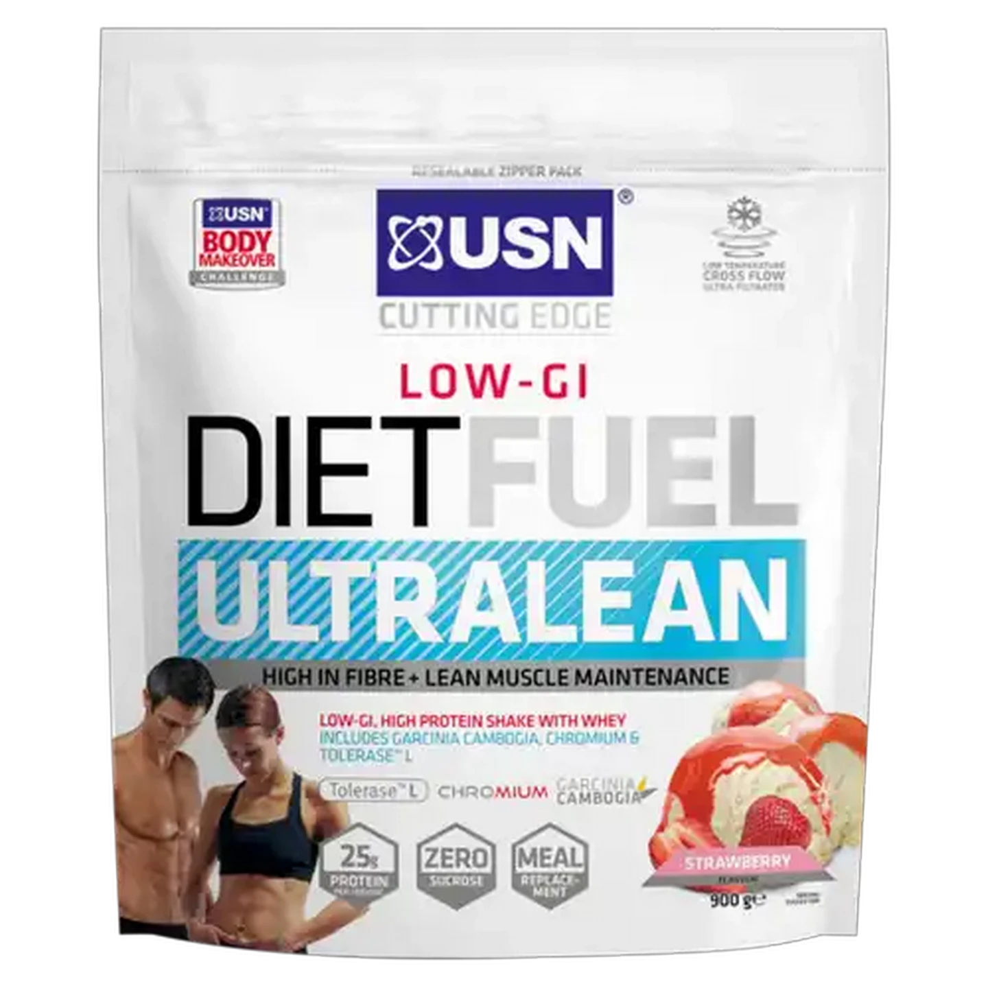 Image of USN Strawberry Flavoured Ultra Lean Diet Fuel 1kg