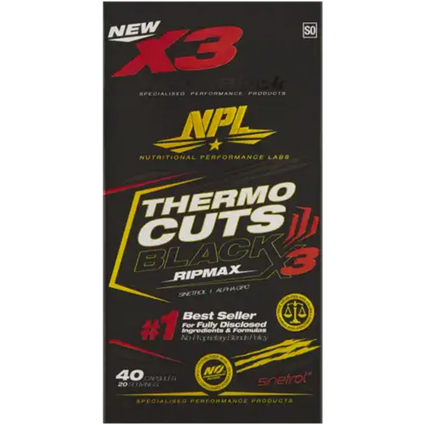 Image of NPL Thermo Cuts Black Fat Loss Agent Capsules 40 Pack