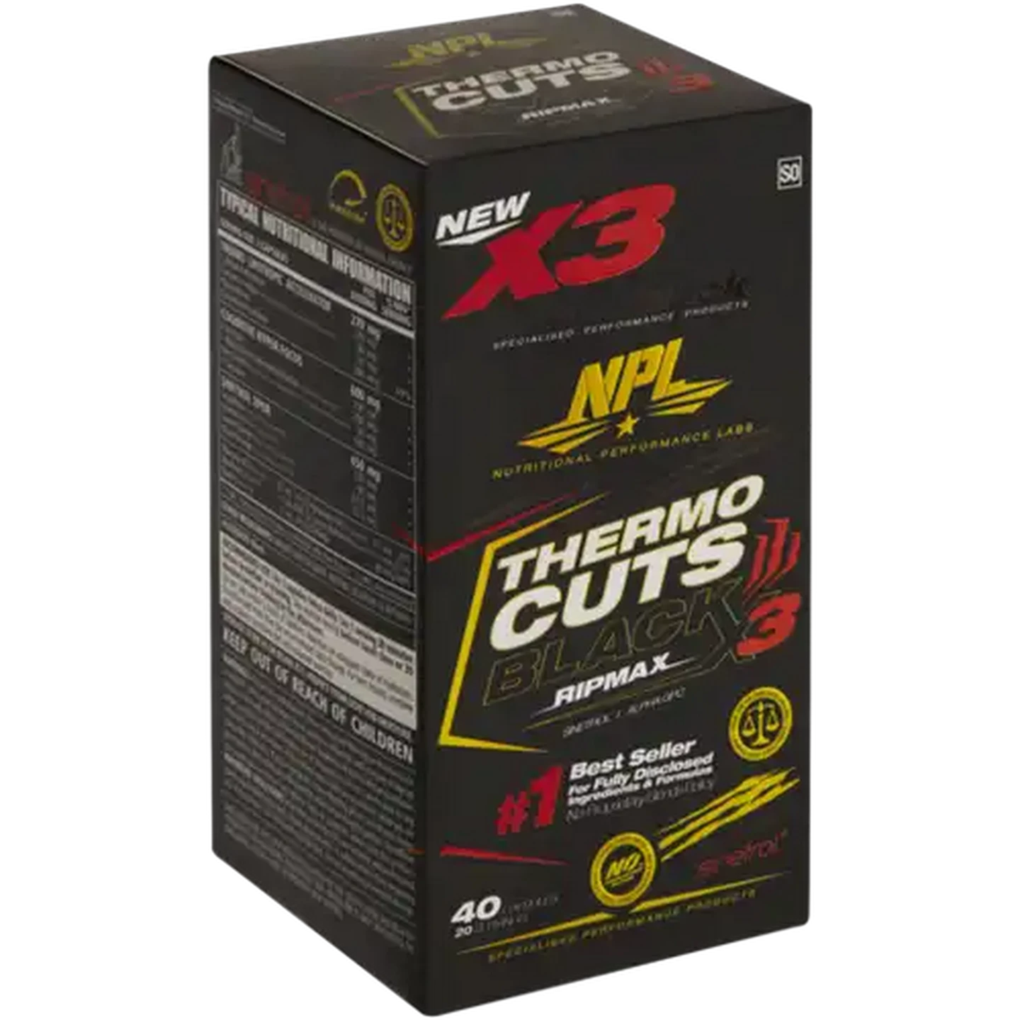 Image of NPL Thermo Cuts Black Fat Loss Agent Capsules 40 Pack