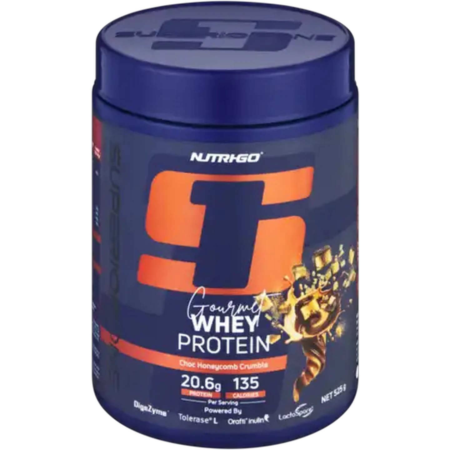 Image of Nutri-Go Choc Honeycomb Crumble Gourmet Whey Protein 525g