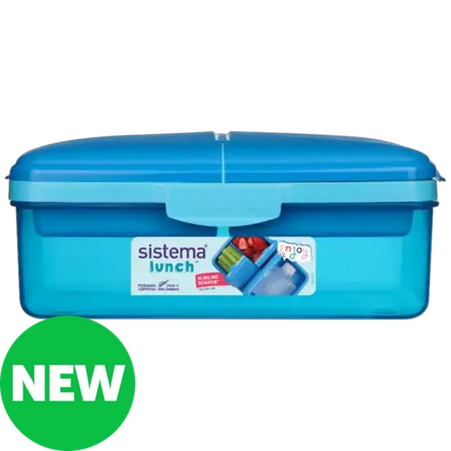 Image of Sistema Blue Slimline QUADDIE Lunch Box 1.5L