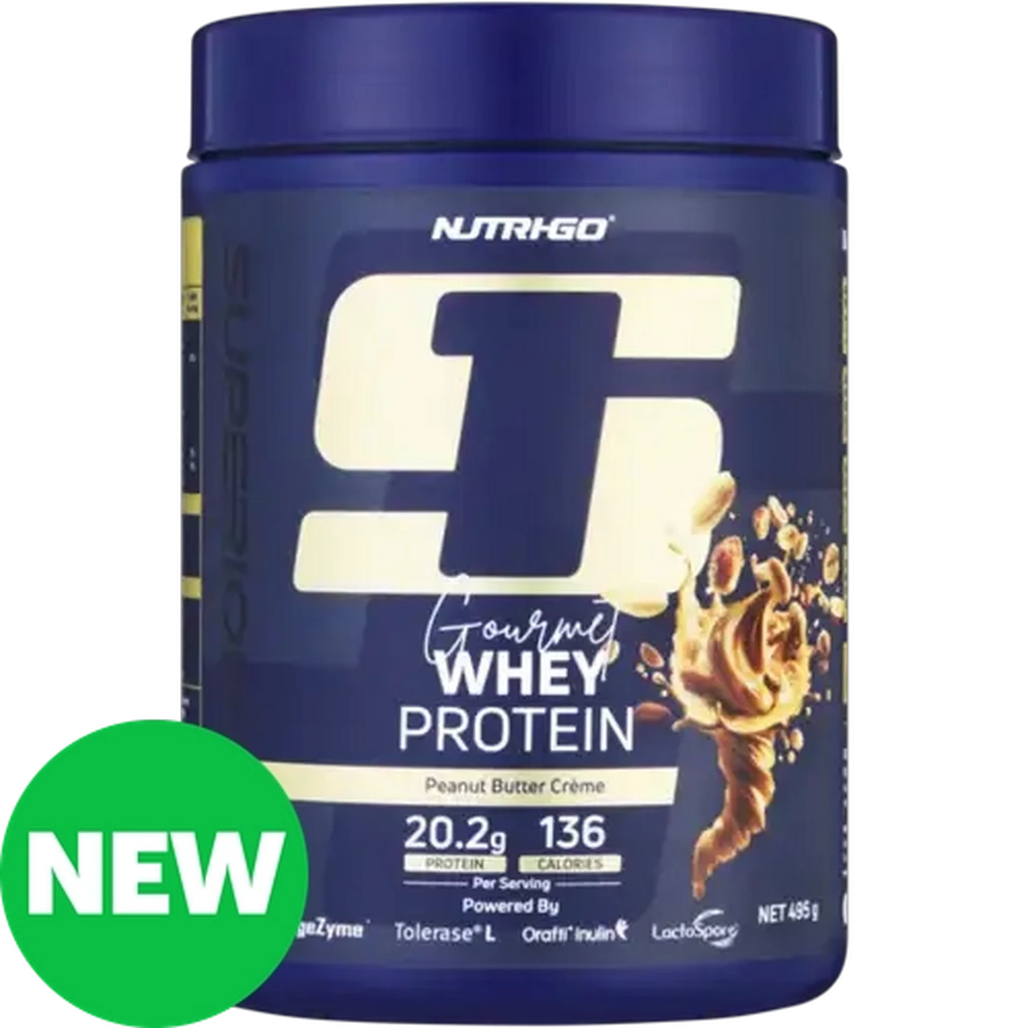 Image of Nutri-Go Peanut Butter Crème Gourmet Whey Protein 495g