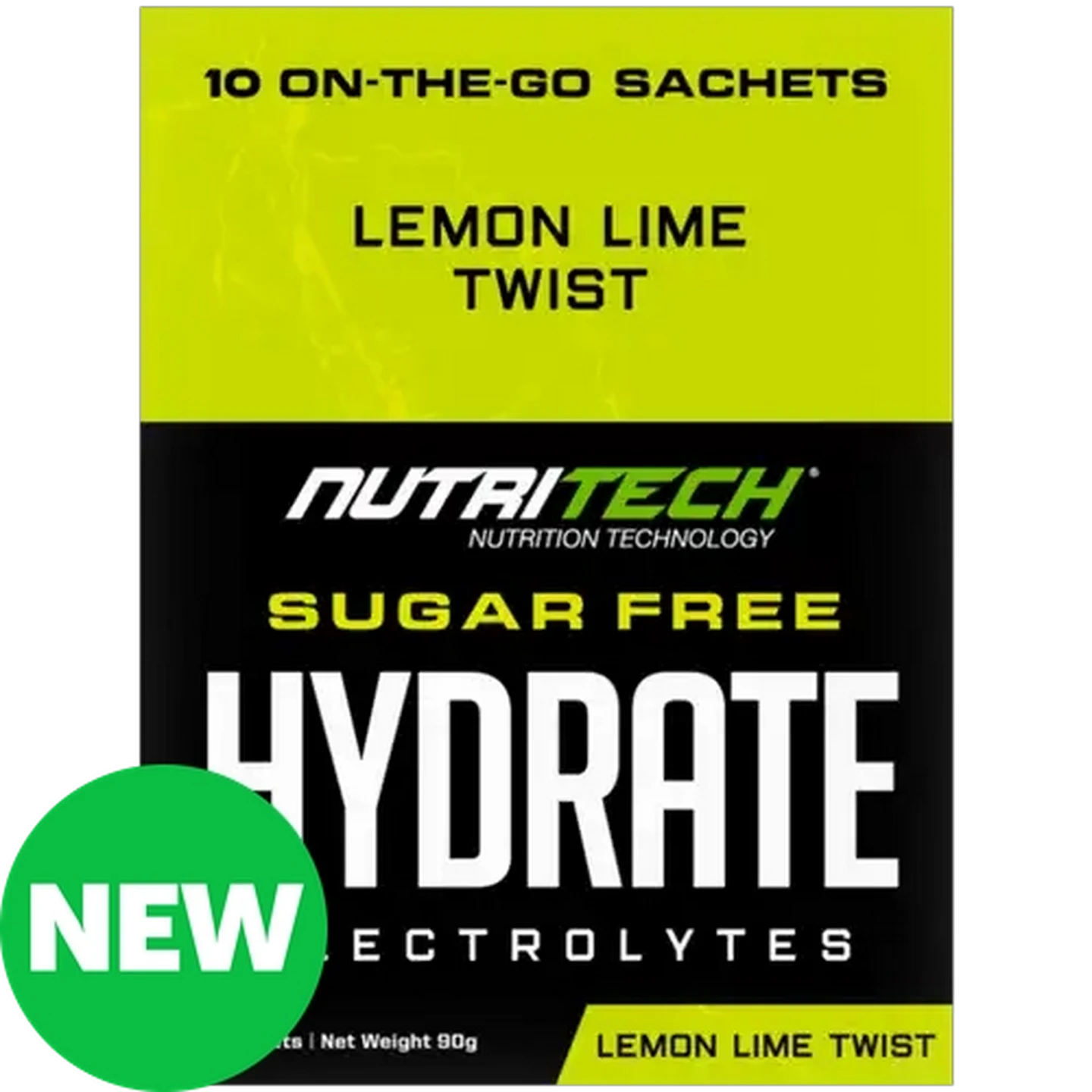 Image of NUTRITECH Hydrate Lemon Lime Twist Sugar Free Electrolytes Sachets 10 x 9g