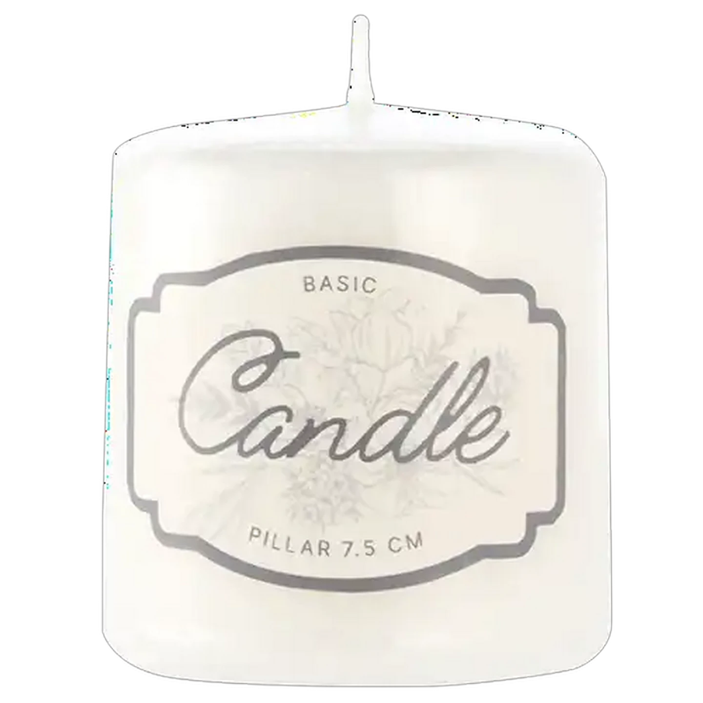 Image of Unscented White Pillar Candle 7.5cm