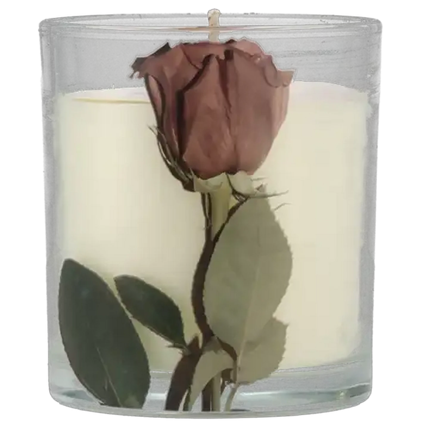 Image of Luxury Satin Rose Glass Candle 8 x 8cm
