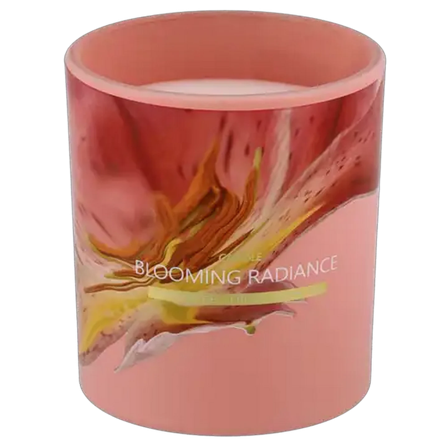 Image of Frosty Blossom Glass Candle Jar with Lid 9 x 8cm