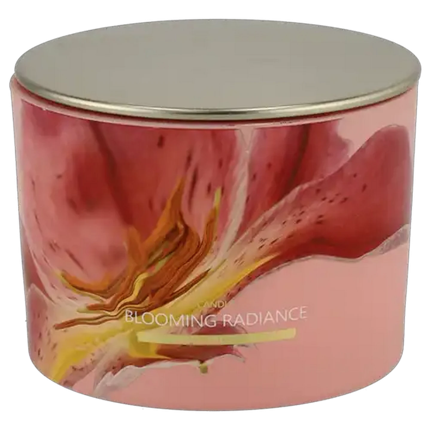 Image of Frosty Blossom Glass Candle with Lid 11 x  8cm