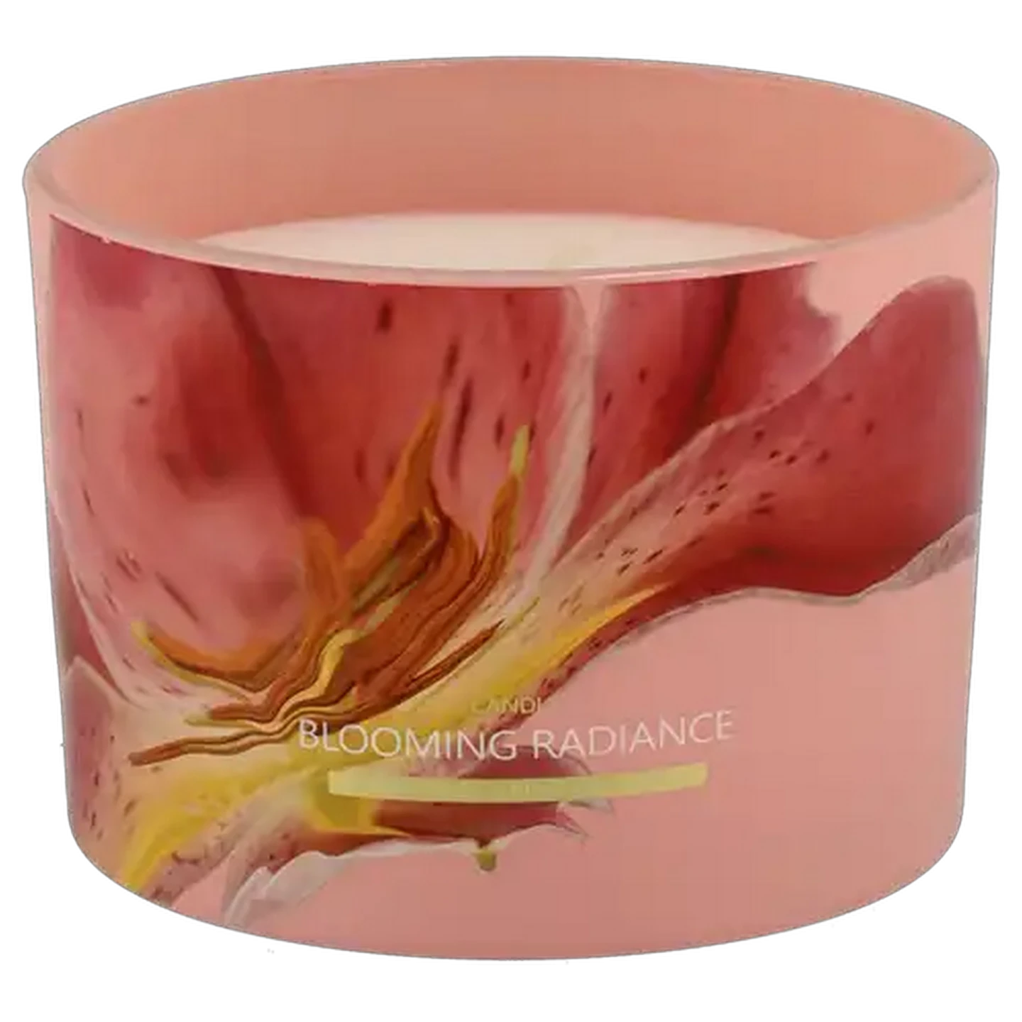 Image of Frosty Blossom Glass Candle with Lid 11 x  8cm