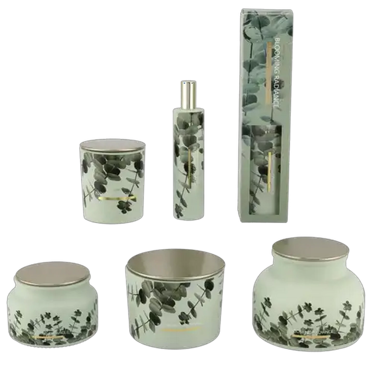Image of English Blossom Glass Candle with Lid 11 x 8cm