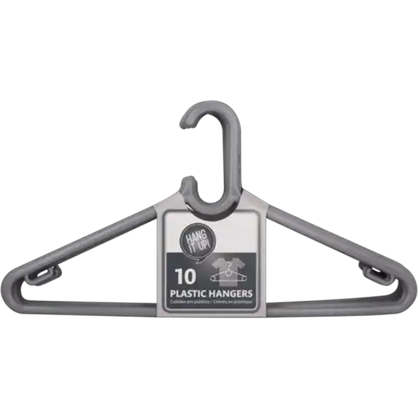 Image of Hang It Up! Grey Plastic Hangers 10-Pack